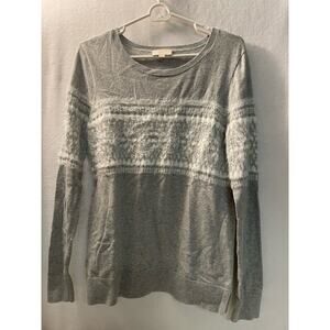 Loft outlet‎ medium sweater gray white 100% cotton